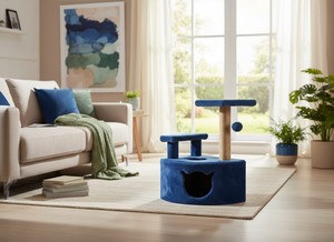 High-quality Amistar scratching post "Blue Ocean <b>Cat</b> House", eco-friendly and durable. Suitable <b>for</b> all breeds and sizes. - Product Image 5