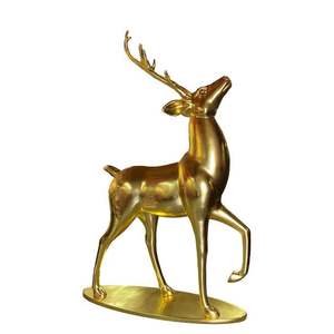 Sculpture de cerf en aluminium design de luxe Sculpture décorative en métal plaqué or très brillant fabriqué à la main en vente en gros - Product Image 5