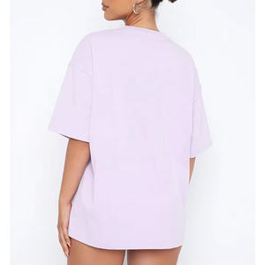 เสื้อยืดสตรีทแวร์เฮฟวี่เวทออกแบบได้ตามต้องการเสื้อยืดผ้าฝ้ายระบายอากาศเปิดไหล่ตกสำหรับผู้หญิงเสื้อยืดโอเวอร์ไซส์พิมพ์ลายว่างเปล่า - Product Image 5