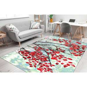 Red Leaves Painting <b>Rug</b>, Printed <b>Rug</b>, Gift For The Home <b>Rugs</b>,Luxury <b>Velvet</b> <b>Rug</b> - Product Image 4