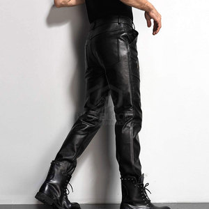 Pantalon en cuir décontracté pour homme 2024, taille haute, coupe droite, léger, respirant, haute qualité, faible MOQ 20 pièces - Product Image 2