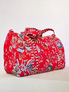 Bolsa de lona deportiva informal de algodón con estampado de bloques, bolsa de viaje Floral grande para fin de semana, equipaje duradero de alta calidad ecológico acolchado - Product Image 5
