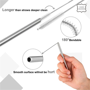 High Quality <b>Reusable</b> Stainless Steel Drinking <b>Straw</b> Custom Logo Wholesale Bar Accessories Type Box Packing - Product Image 5