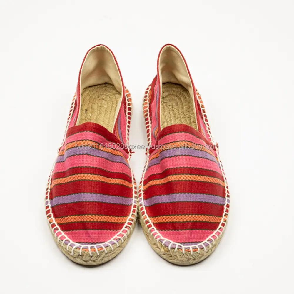 New Arrival Espadrilles Recycled Sustainable Shoes Custom Design Espadrilles Loafers Fancy Ladies Flat Shoes From Bangladesh