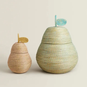 Panier en forme de poire en jonc de mer tissé à la main-Rangement décoratif écologique avec couvercle, fabriqué au Vietnam Viet Fargimex - Product Image 6