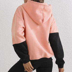 Jersey de algodón puro de ajuste Regular para mujer, sudadera con cordón, ropa de mujer 2025, Sudadera con capucha Colorblock de lana orgánica para mujer, personalizada - Product Image 2