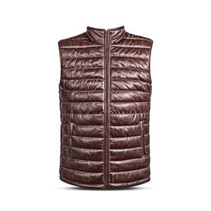 Gilet matelassé en cuir d'agneau Mehroon SF006, décontracté, réversible, grande taille, vêtement d'extérieur, logo personnalisé, toile, polyester, tricoté - Product Image 2