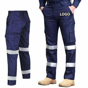 Pantalones de Trabajo de Seguridad Reflectantes 100% Algodón, Logotipo Personalizado, Ropa de Trabajo Protectora para Trabajadores de la Construcción, Uniformes Reflectantes - Product Image 1