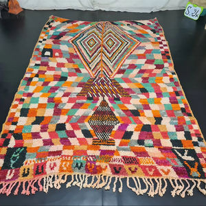 Fait à la main authentique bohème Boujaad marocain laine tapis à carreaux coloré Tribal abstrait motif bon prix usine directe - Product Image 1