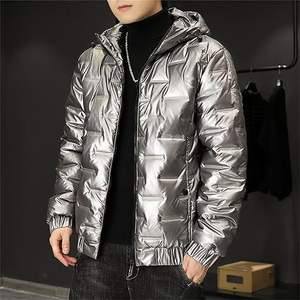 Chaqueta de burbuja gris para hombre Chaqueta acolchada de equipo de invierno ligera personalizada y estilo elegante para hombre - Product Image 3