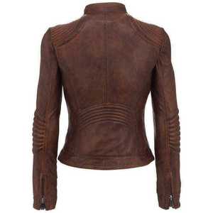 Women's Biker Style Real <b>Leather</b> Jacket Winter Breathable Viscose Lining Direct Factory Wholesale Top Sale Short Jackets Sialkot - Product Image 2