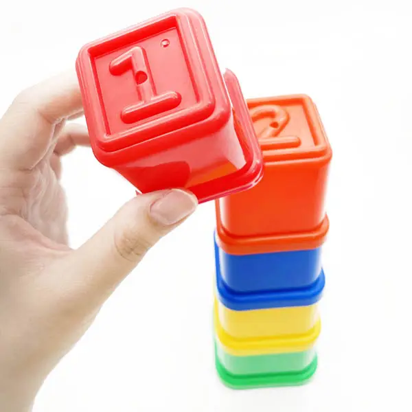 5 Stuks Plastic Bekers Nummer Nestelen En Baby Stapelen Speelgoed