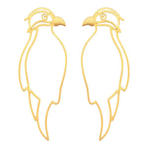 Boucles d'oreilles en forme d'oiseau, belles formes, tendance, pour amoureux des oiseaux, joli bijou Partywear, plaqué or, boucles d'oreilles - Product Image 1