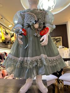 Nueva Colección 2024, Vestido Infantil de Algodón con Decoración de Flores de Satén, Estilo Formal, Largo hasta la Rodilla, Diseño Floral - Product Image 2