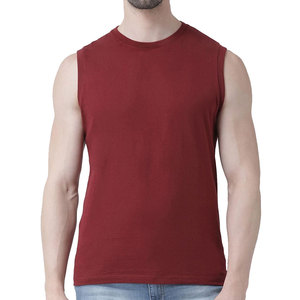 Light Weight Regular Fit <b>Men</b> Sleeveless T-Shirts Polyester/Cotton Fleece Sports Solid Color Quick Dry Eco-Friendly High Quality - Product Image 1