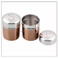Ensemble de 2 salières et poivrières écologiques en acier inoxydable, diamètre 5 cm x hauteur 6 cm, collection sel et poivre