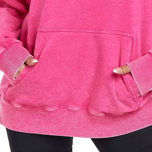 Ventes en gros de sweats à capuche en molleton surdimensionnés vintage pour femmes, taille plus, poids lourd, séchage rapide, 100% coton, style hip-hop, devant pour femmes - Product Image 4