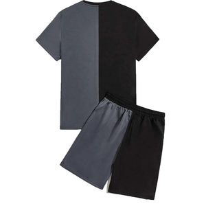 Haute qualité hommes deux imprimer t-shirt cordon taille Shorts ensemble taille vêtements de sport pour hommes deux pièces chemises courtes - Product Image 2