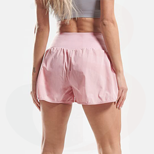 Pantalones cortos de entrenamiento para mujer 2 en 1 para gimnasio Atlético Pantalones cortos para correr con bolsillos para teléfono - Product Image 3