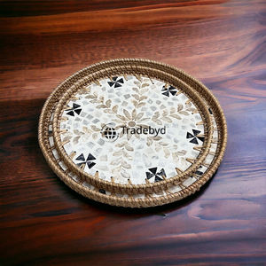 Bandeja de Ratán Moderna Hecha a Mano, Duradera, de Primera Calidad, Multiusos, Elegante Organizador para el Hogar, Tradebyd - Product Image 2