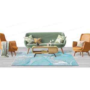 Turquoise Marble Printed <b>Rug</b> - Indoor Outdoor Home Decor,<b>Chenille</b> <b>Rug</b> - Product Image 3