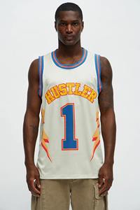 Camiseta de baloncesto al por mayor, camiseta de juego hecha a medida con serigrafía e impresión abullonada, chaleco de poliéster para baloncesto - Product Image 3