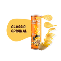 Keripik Kentang Kicco Exotic Snacks Rasa Campuran Goreng Asin Kemasan Kaleng Bersertifikat Halal 100g