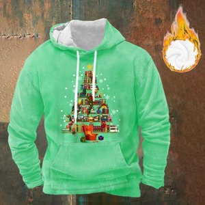 Sweat-shirt à capuche zippé respirant uni pour homme et femme, motif chapeau de Père Noël rouge, lumières de Noël, Noël, famille, hiver - Product Image 5