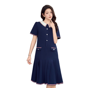 Vestido de Maternidad Casual de Verano V1268, Antiestático, de Manga Corta, con Estampado de Jersey y Bordado de Nieve Suave para Clima Veraniego - Product Image 1