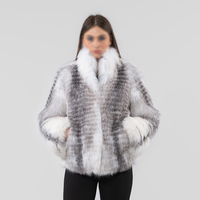 Veste en fourrure de renard noir pour femme MONO RIDER, col haut, style hip-hop, coupe régulière, respirante, décontractée, doublure en soie tissée