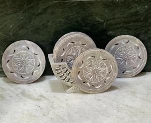 Handmade Elephant Design Agate Soapstone <b>Marble</b> <b>Coaster</b> Set Polished 6 Plates & 1 Holder for Milk Coffee Tea Very Low Price - Product Image 4