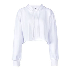 Sweat à capuche court pour femme en coton 100% toile de qualité supérieure, service OEM/ODM, broderie de logo, design tendance - Product Image 6