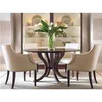 Table à manger ronde de 60 pouces |   Parfait pour 4 à 6 places |   Finition bois foncé élégante