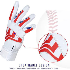 ถุงมือตีเบสบอลและซอฟต์บอลหนัง cabretta โลโก้ตามสั่งสำหรับผู้ใหญ่เยาวชนมีดีไซน์ธง - Product Image 4