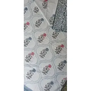 100% Cotton <b>Double</b> <b>King</b> <b>Size</b> Hand Block Print <b>Bed</b> Sheets From Jaipur - Product Image 1