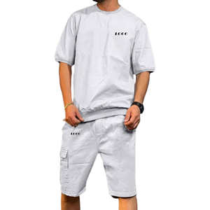 Conjunto de verano con estampado de alta calidad para hombre, ropa de calle, chándal informal para hombre, camiseta de manga corta, pantalones cortos, conjunto de 2 piezas para hombre - Product Image 5