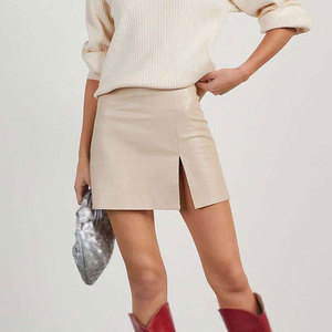 Fournisseur direct d'usine, jupe en cuir pour femmes, meilleur design, prix de gros, jupe en cuir à faible MOQ - Product Image 3