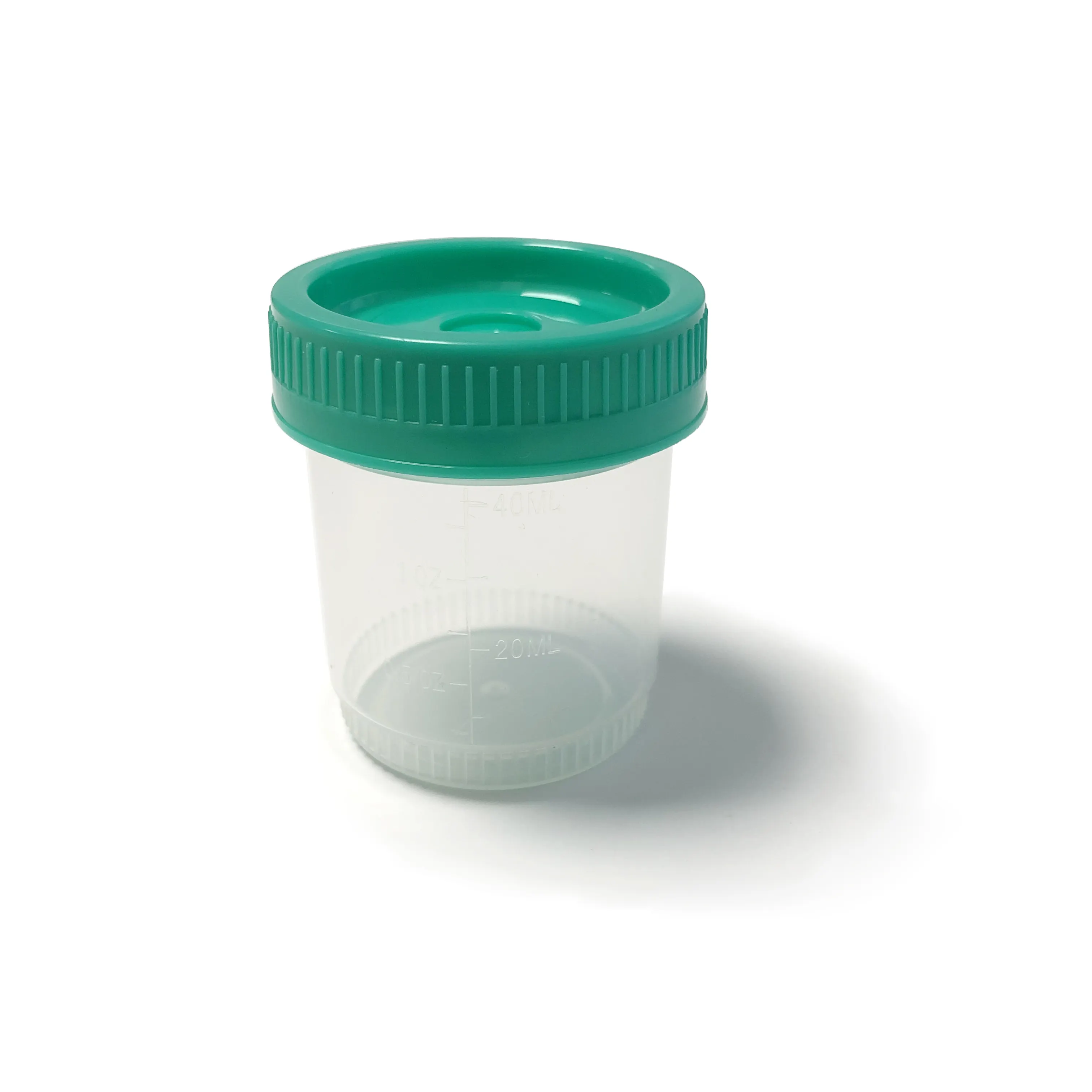 Tutup sekrup steril sekali pakai plastik 120ml cangkir spesimen urin dan bangku dengan tutup Ce Iso disetujui wadah urin