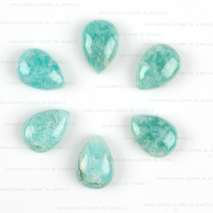 Fournisseur en gros Amazonite naturelle 10x14mm cabochon en forme de poire calibré à dos plat Quartz vert organique pour la fabrication de bijoux - Product Image 3