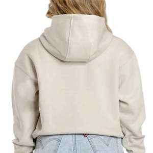 Wholesale Winter High Quality Crop <b>Top</b> Acid Washed <b>Women</b> Embossed Puff Print <b>Fleece</b> Hoodies Customized Color Logo OEM Service - Product Image 6