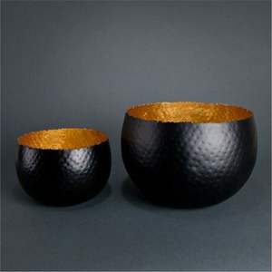 Handmade Hammered Brass Serving Bowl | Round Metal <b>Food</b>-Safe Salad & Fruit Container | <b>Gold</b> Centerpiece Bowl for Kitchen Table - Product Image 5