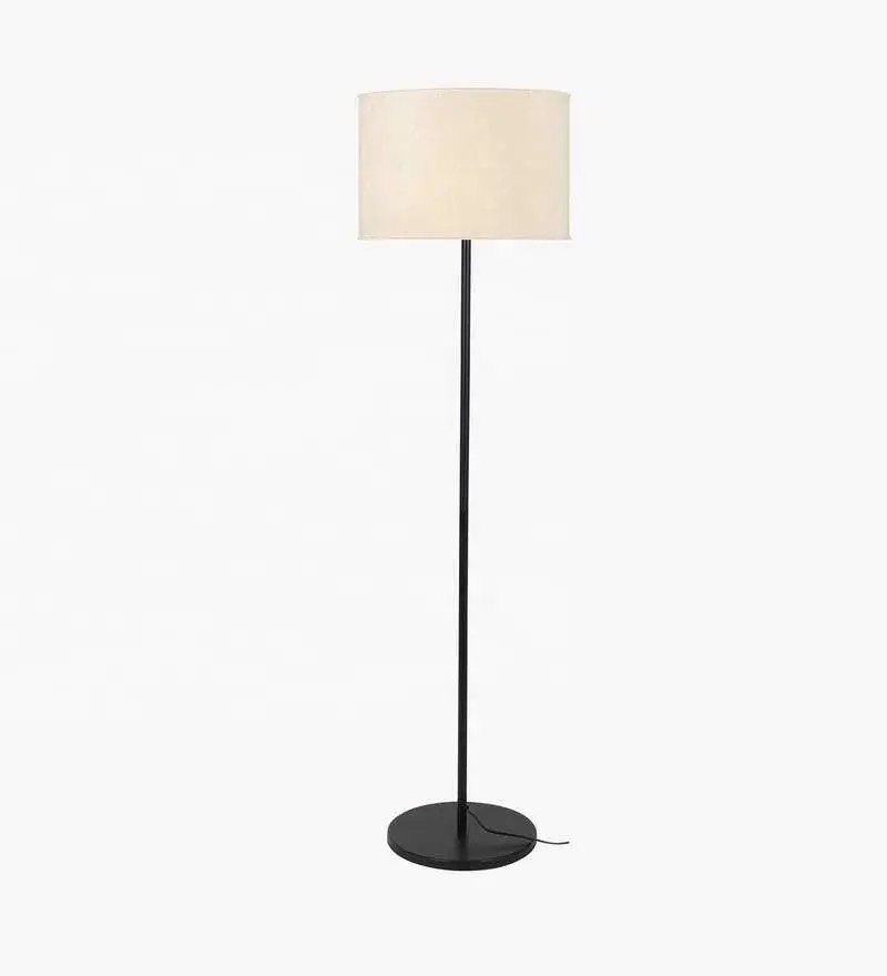 Best Quality Modern Black Sleek Color Metal Lamp With Drum Shade .
