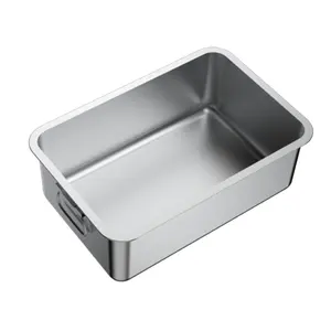 Wholesale Metal Square Durable Portable Easy Cleaning Pet Litter Box Extra Heavy Extra Large Stainless Steel Cat Litter Box