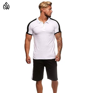 Ensemble polo court uni pour homme coupe régulière de qualité supérieure et double athlétique haute performance pour homme - Product Image 1