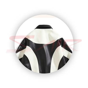 Blouson en cuir pour homme grande taille, style motard, personnalisé, ample, streetwear, respirant, imperméable, fermeture éclair, nouvelle collection hiver, Pakistan - Product Image 6