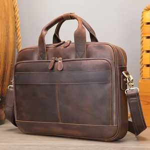 Brand Quality High Quality Leather Briefcase Lawyer <b>Men</b> Business Briefcase Laptop <b>Bag</b> with Inner Pocket Genuine Leather Handbag - Product Image 1