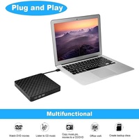 Unidad de Grabación de DVD Externa Delgada USB 3.0, Lector de CD, Reproductor de DVD Externo para Computadora Portátil, Grabadora de DVD
