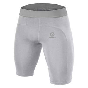Shorts de Compression Homme pour Gym et Fitness avec Patchs Personnalisés sur le Devant, Taille Mi-Haute Élastique, Respirants, en Spandex/Nylon, Style Urbain - Product Image 1