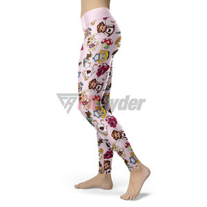 Mallas de mujer con estampado de sublimación personalizada de alta calidad, talla deportiva para gimnasio, tarifa al por mayor con logotipo en la cintura - Product Image 1
