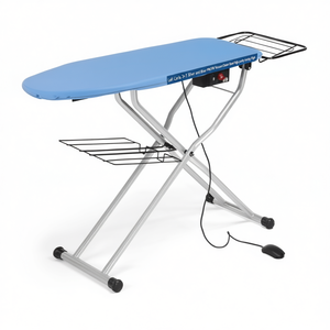 Lelit Carla 3in1 Silver and Blue PA71N Ironing Board with Iron Holder Non-Woven Fabric Adjustable Steel Tube <b>Stand</b> for Clothing - Product Image 1